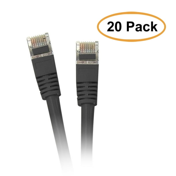 CNE542720 6 inch Snagless Molded Boot 4 Pack Cat5e Black Ethernet Patch Cable 